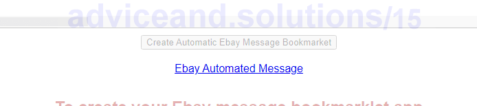 'ebay Automated Message' Link Appears