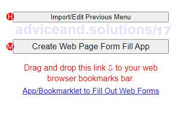 Form Fill App Press Link Bookmarklet App