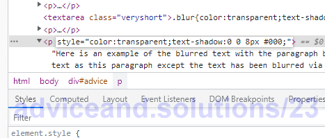 Type Style Code To Make Text Blur