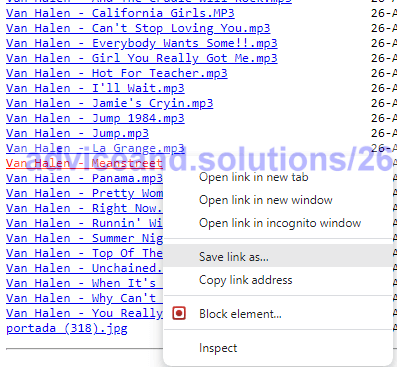 Right Click Online Mp3 Save
