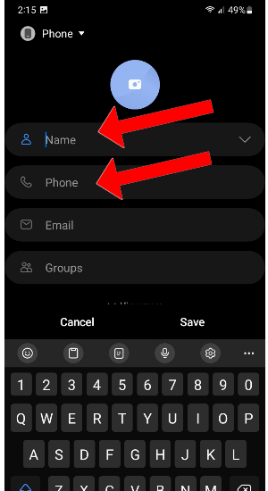 Contacts Name Phone